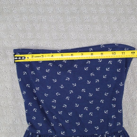 Ocean Drive Size M Navy Blue Anchor Patterned Dress with Nautical Rope Tie Belt - Picture 3 of 4
